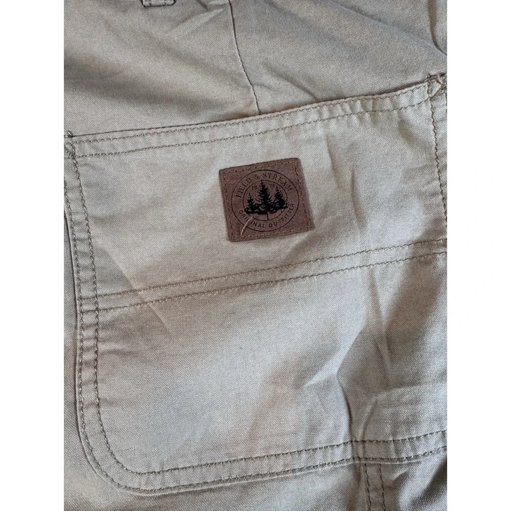 Field & Stream Pants Men 36x32 Tan Carpenter Duck Canvas Quilt Fleece Lined Work